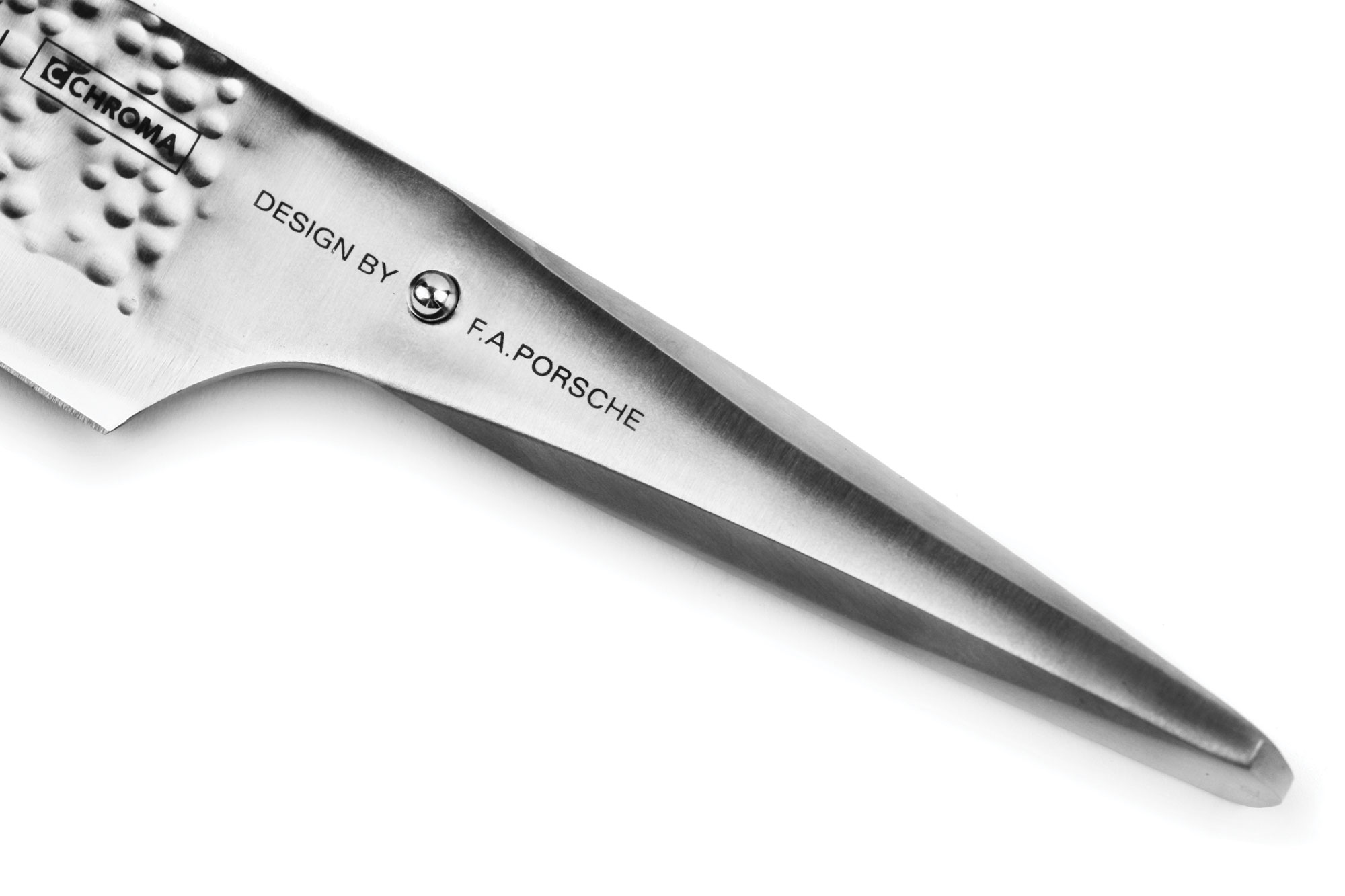 Chroma P02 Type 301 Hammered Santoku Knife, 7.25″ | Chef Kent Rathbun