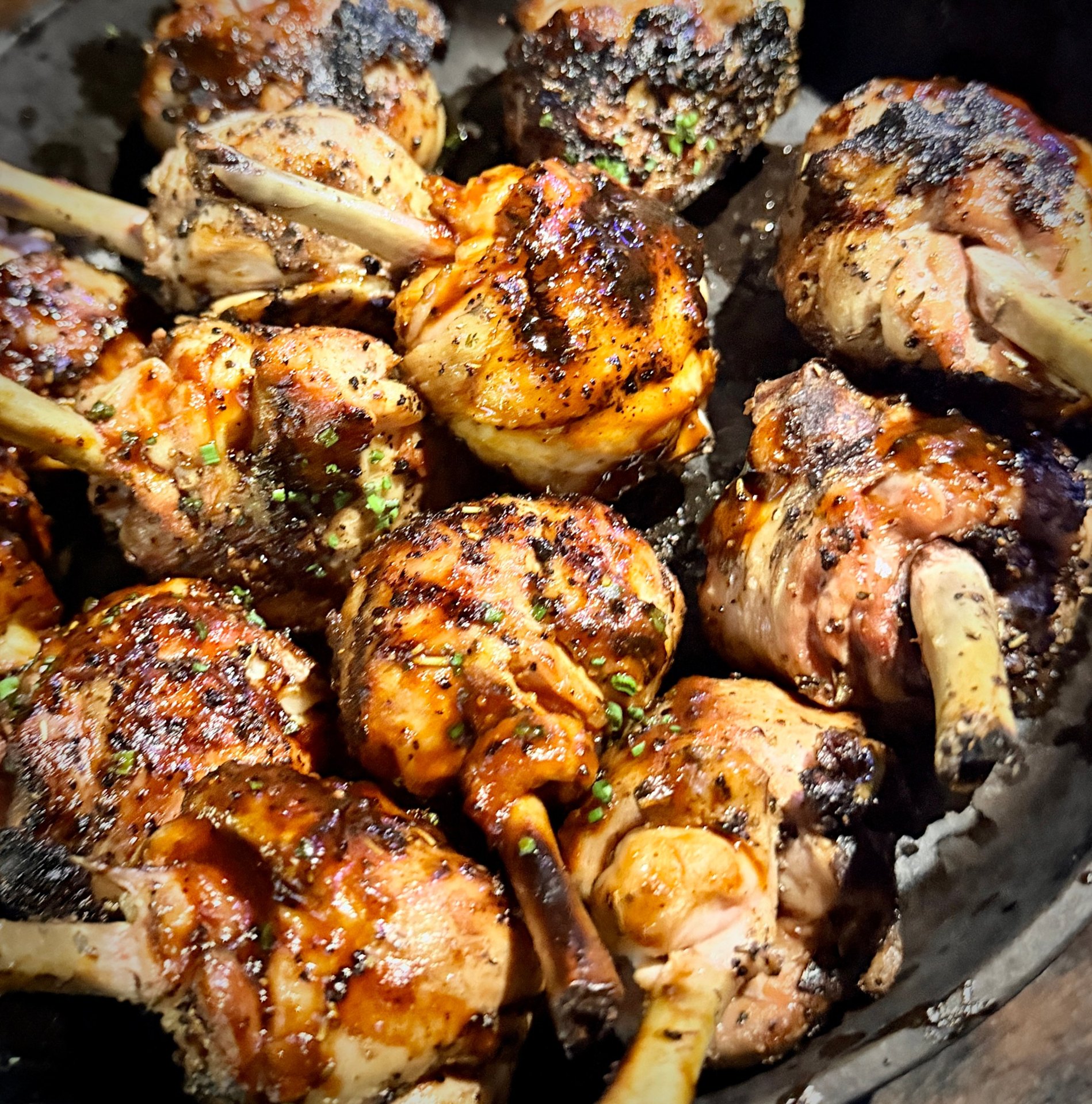 Chicken Lollipops with Maple Black Pepper Glaze, Dallas catering by Chef Kent Rathbun