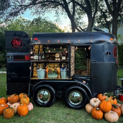 Double R Mobile Bar black horse trailer bar with pumpkins