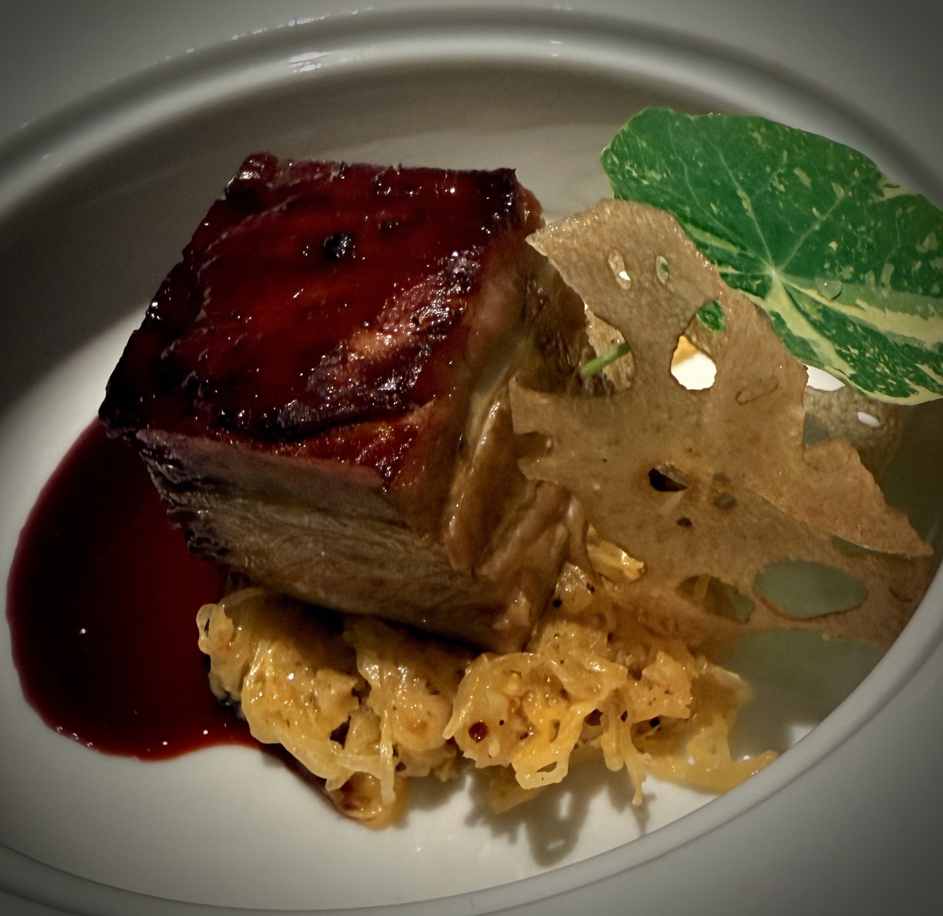 Red Wine Glazed Pork Belly, Dallas catering by Chef Kent Rathbun